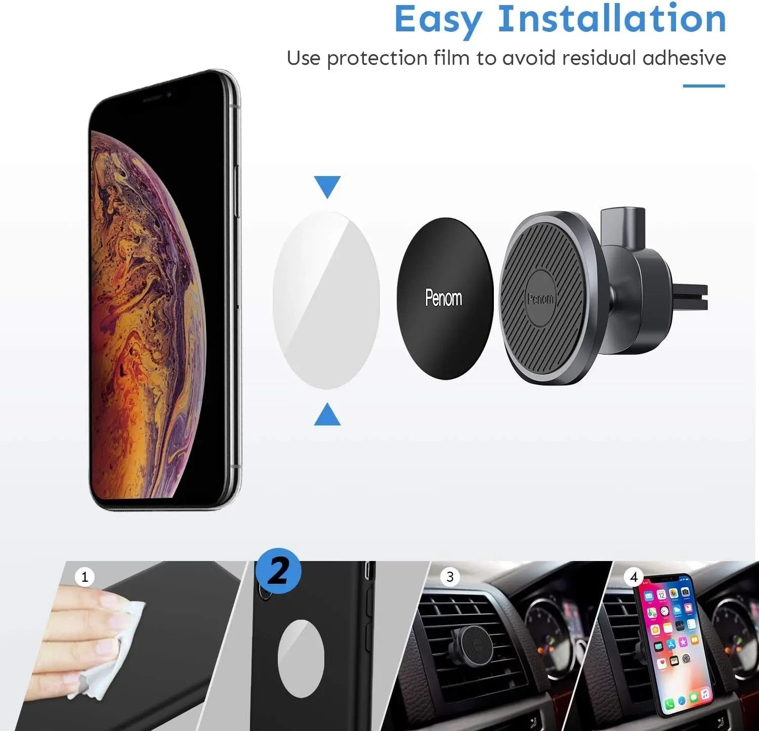 Magnetic Car Phone Mount, Cell Phone Holder for Car, Universal Magnetic Phone Car Mount for Most Smart Phone